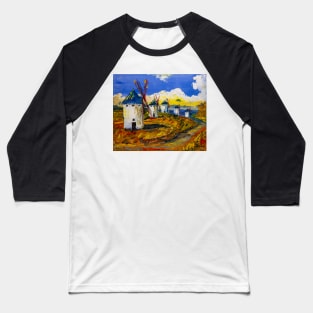 Windmills of La Mancha Baseball T-Shirt